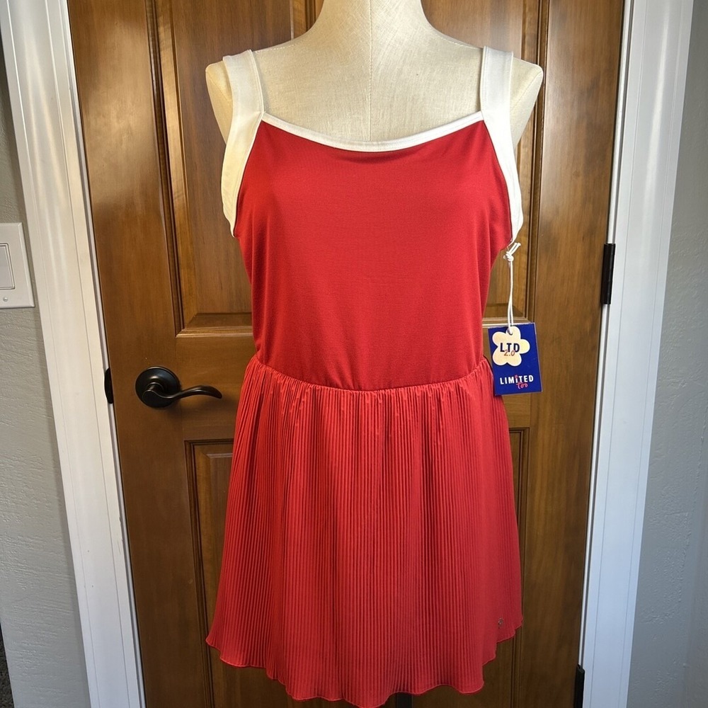 Limited Too Red Tennis Dress Girls Large LTD 2.0 Pleated Skort Dress 109402JR